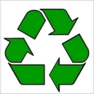 the green recycling logo on a white background