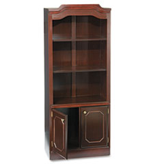 Tall bookcase with doors on bottom