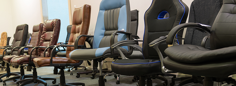 reupholstered office chairs in office