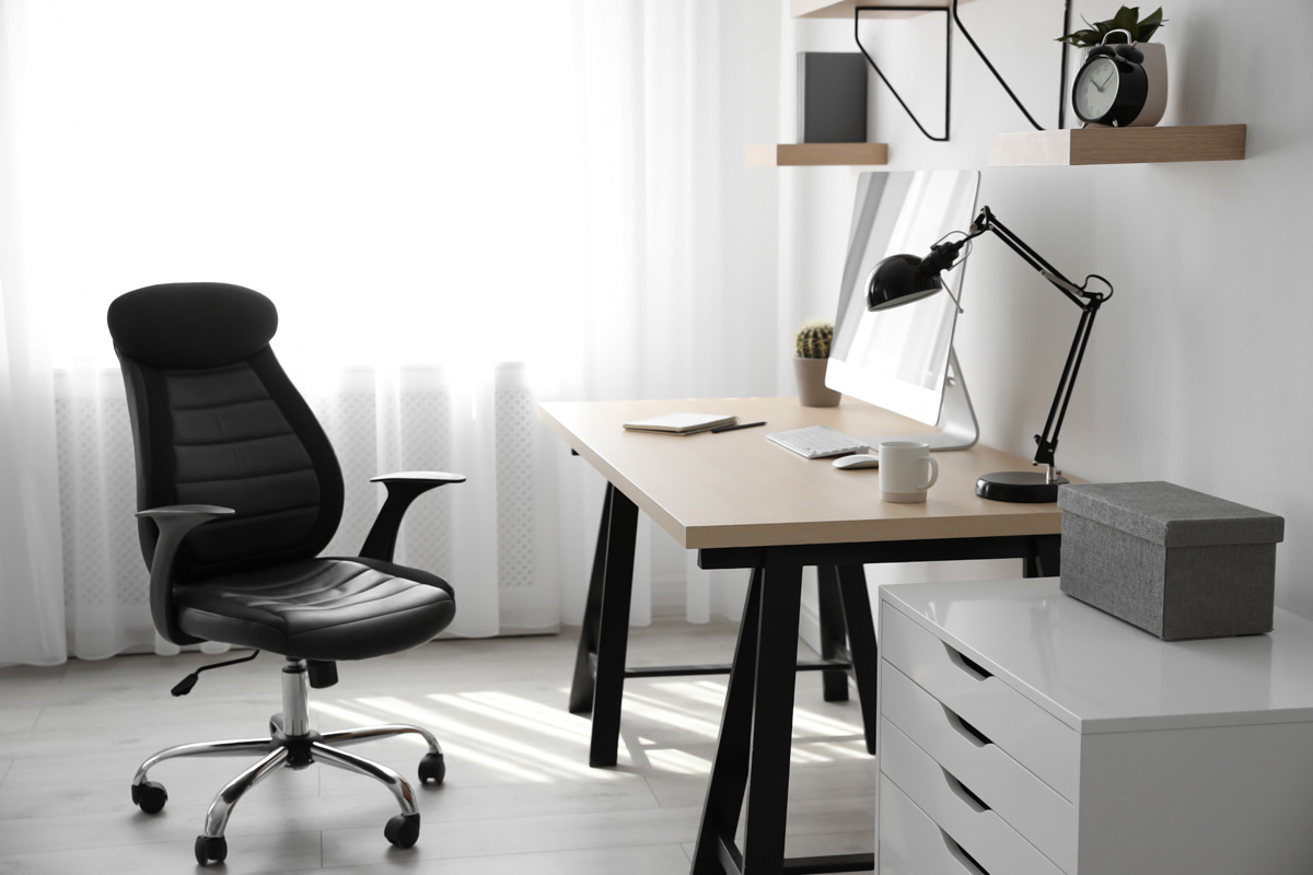A home office with used office furniture in El Paso.